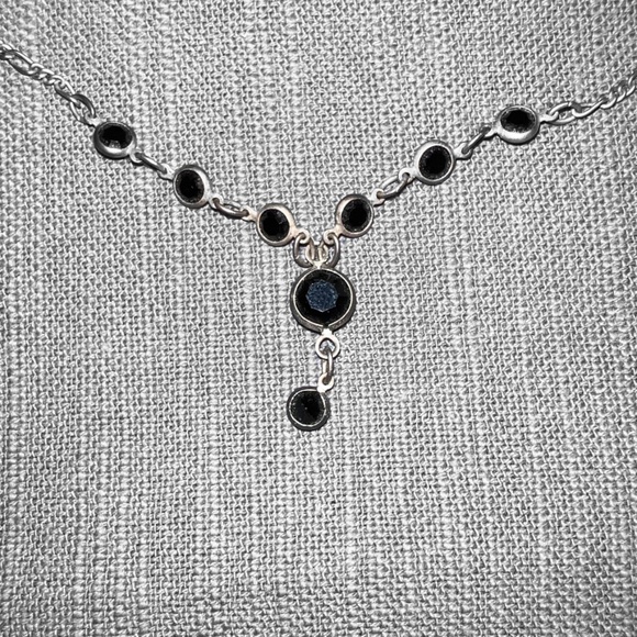 Dainty Black and Silver-Tone "Y" Necklace - Picture 4 of 4